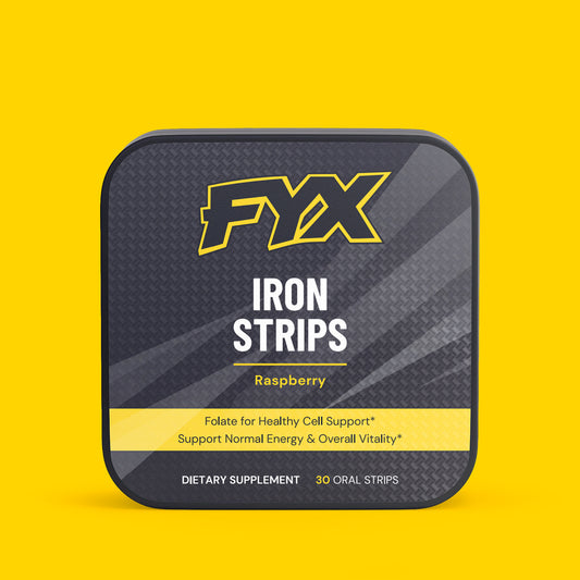 FYX Daily Iron Strips pack with iron and folate, 30 oral strips