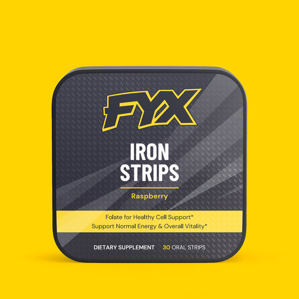 FYX Daily Iron Strips pack with iron and folate, 30 oral strips