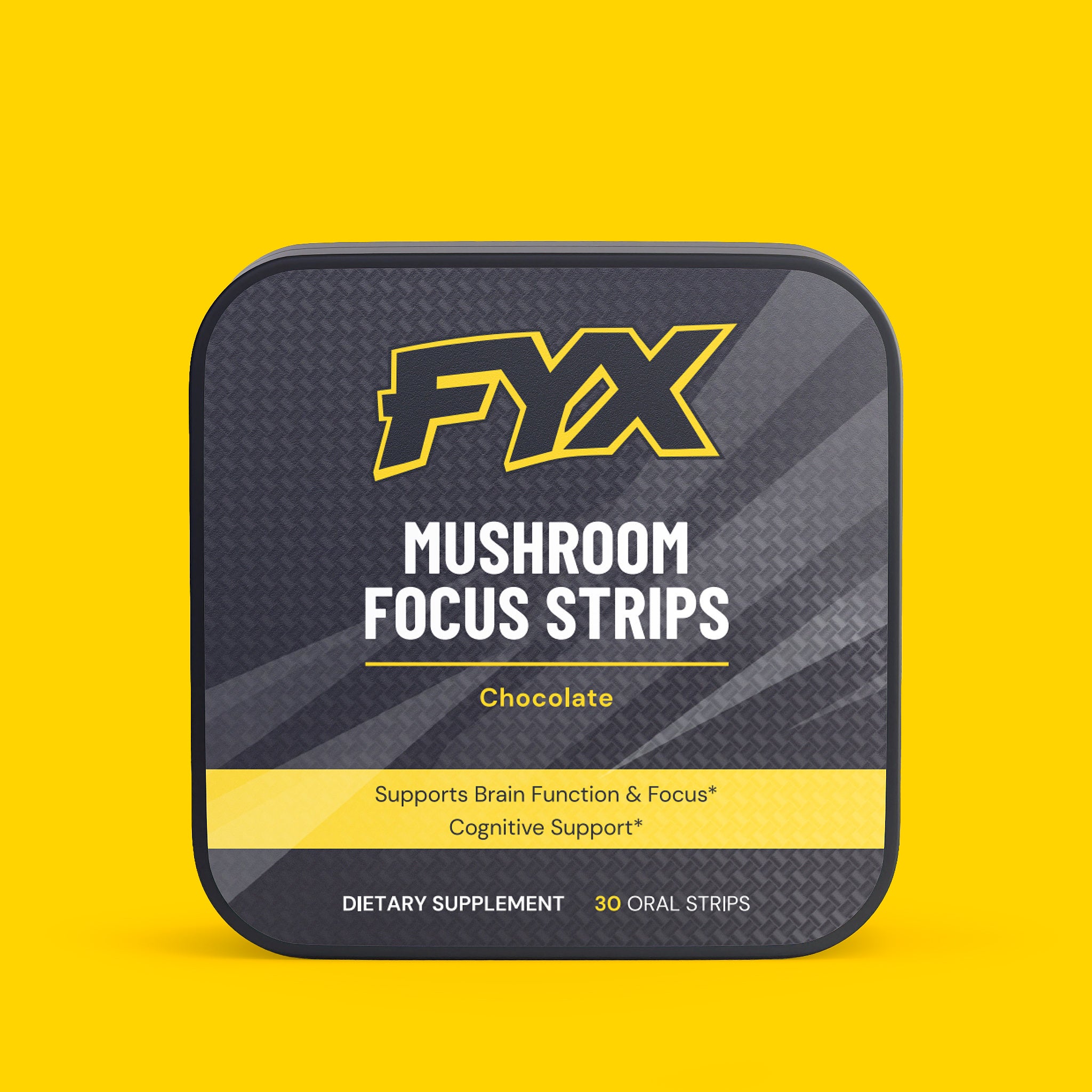 FYX Daily Mushroom Focus Strips pack with lion's mane, maitake, cordyceps and shiitake