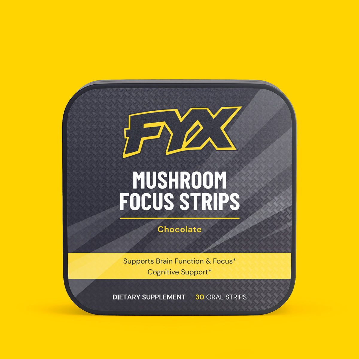 FYX Daily Mushroom Focus Strips pack with lion's mane, maitake, cordyceps and shiitake