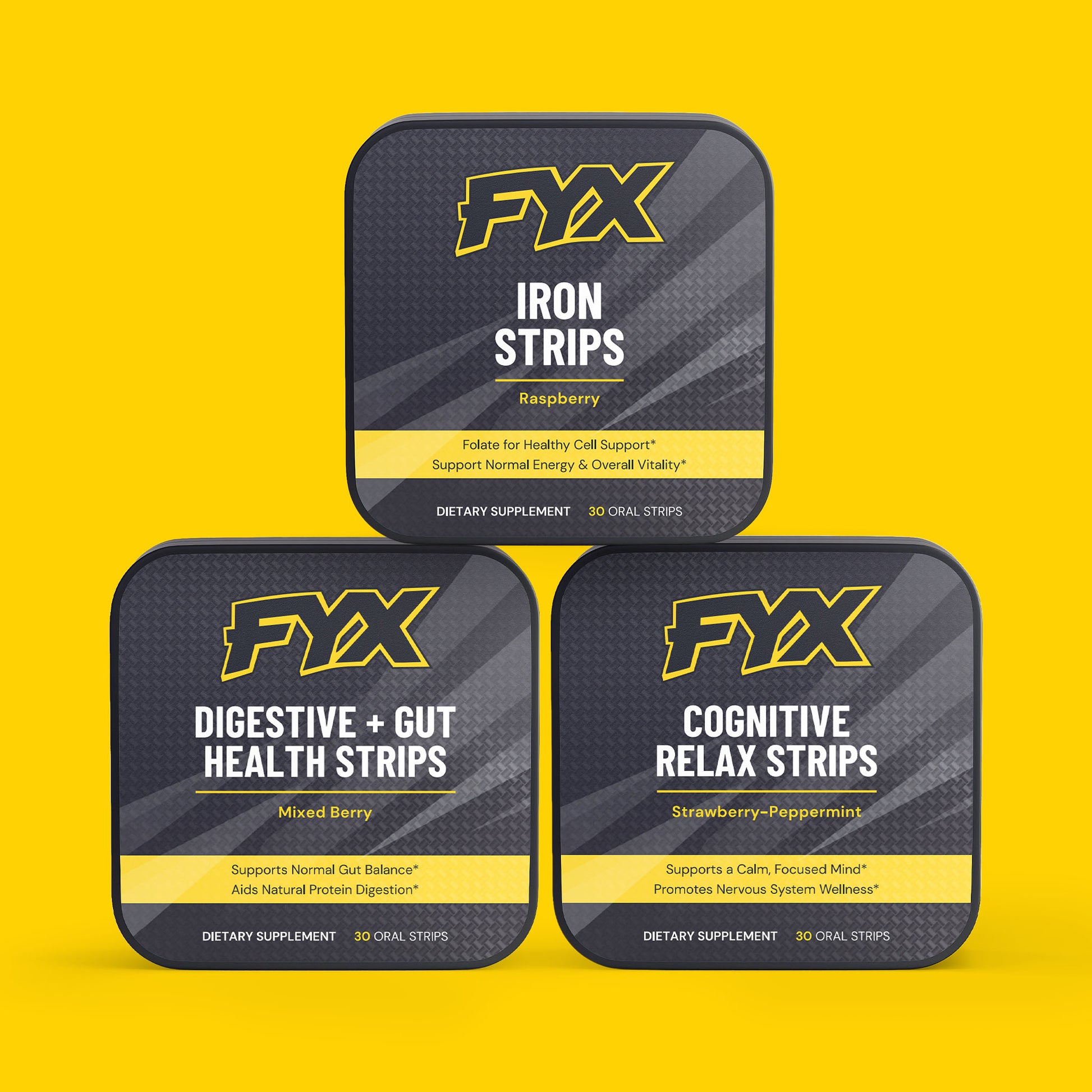 FYX Daily Foundation bundle with Appetite Balance, Iron and Digestive Gut Health Strips